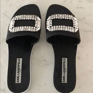 Karl Lagerfeld Black Slides